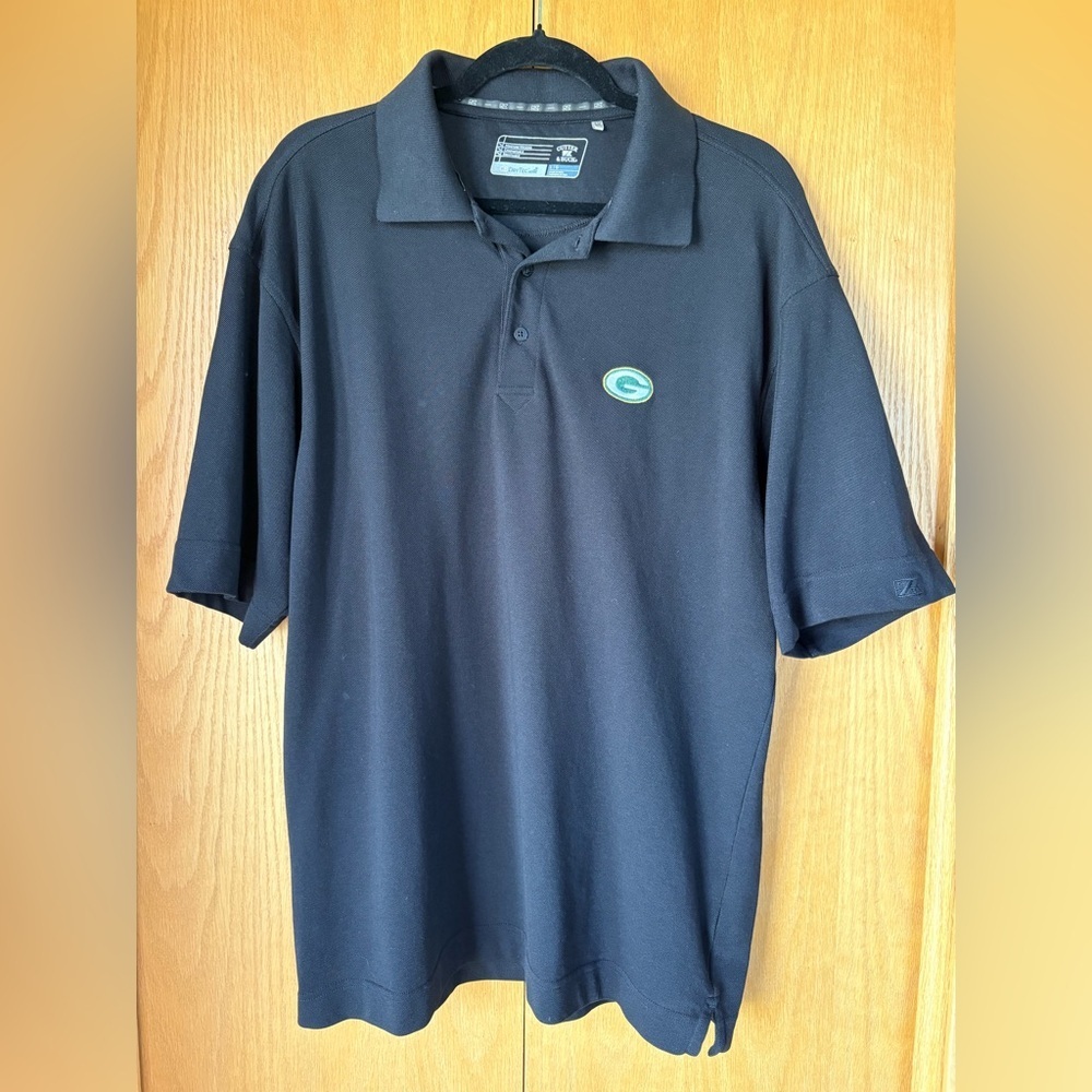 Cutter & Buck Men’s Large Short Sleeve Polo Shirt with Green Bay Packers Logo